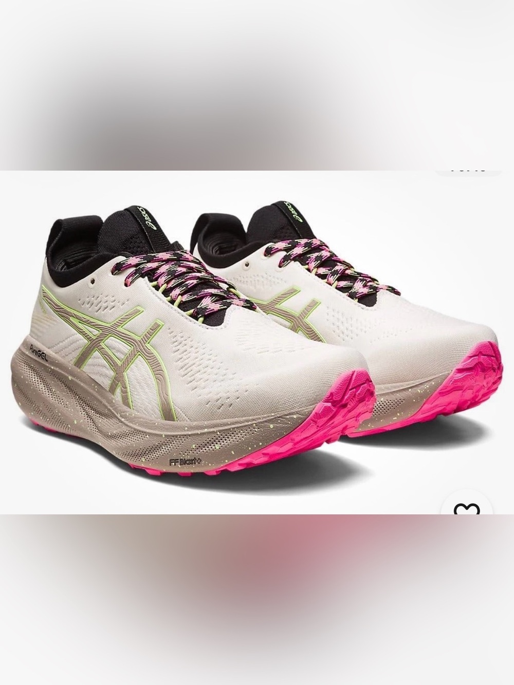 ASICS Women's Gel-Nimbus 25 Trail Shoes, Nature Bathing/Lime Green